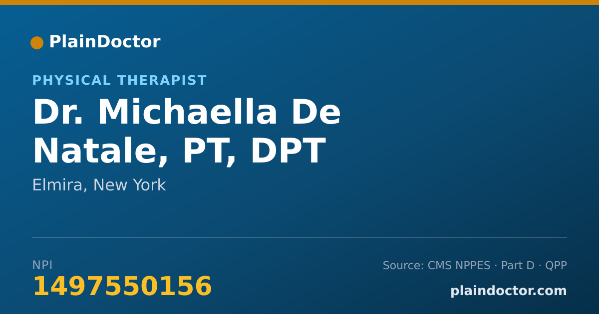 Shareable card for Michaella De Natale, PT, DPT - Physical Therapist, Elmira, NY