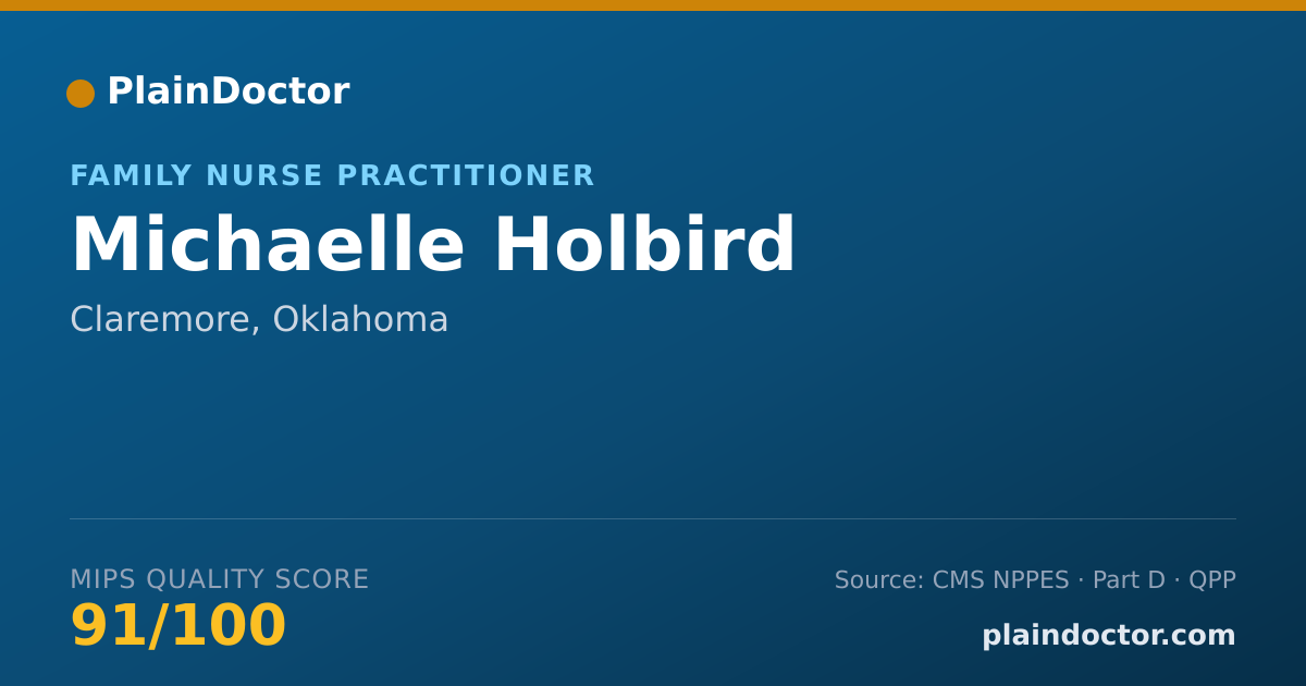 Shareable card for Michaelle Holbird - Family Nurse Practitioner, Claremore, OK