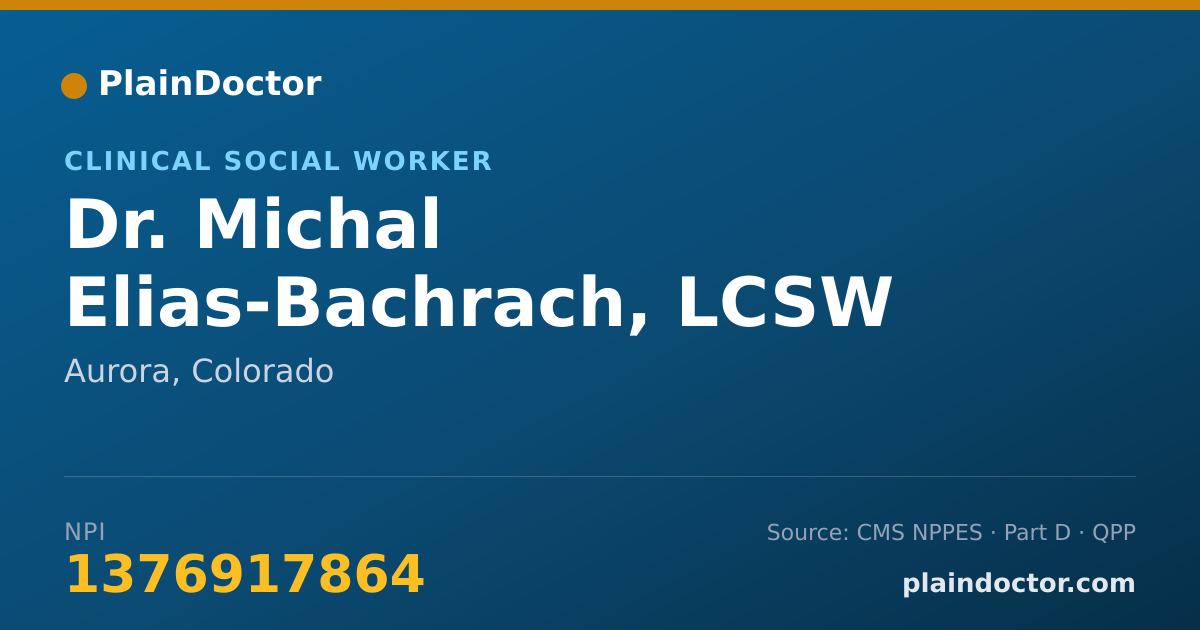 Shareable card for Michal Elias-Bachrach, LCSW - Clinical Social Worker, Aurora, CO
