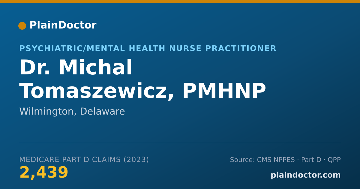 Shareable card for Michal Tomaszewicz, PMHNP - Psychiatric/Mental Health Nurse Practitioner, Wilmington, DE