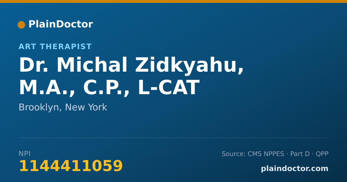 Shareable card for Michal Zidkyahu, M.A., C.P., L-CAT - Art Therapist, Brooklyn, NY