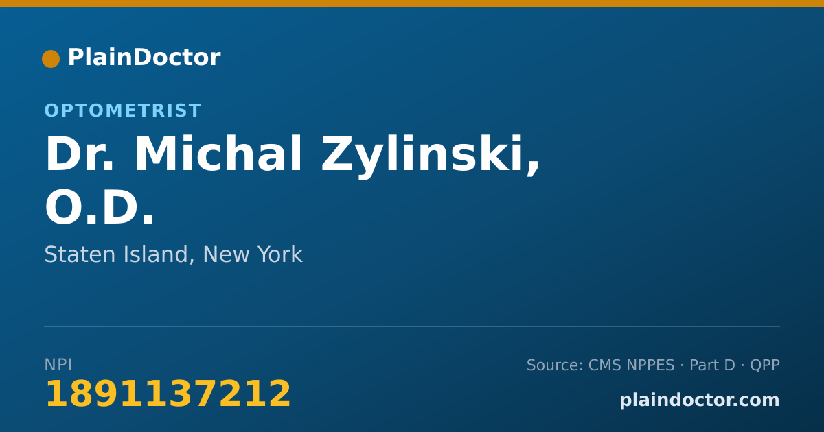 Shareable card for Michal Zylinski, O.D. - Optometrist, Staten Island, NY