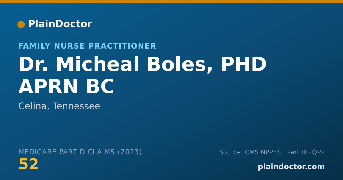 Shareable card for Micheal Boles, PHD APRN BC - Family Nurse Practitioner, Celina, TN