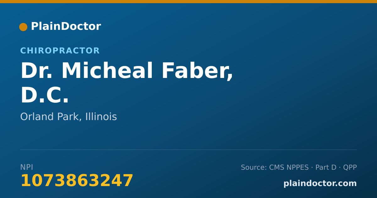 Shareable card for Micheal Faber, D.C. - Chiropractor, Orland Park, IL