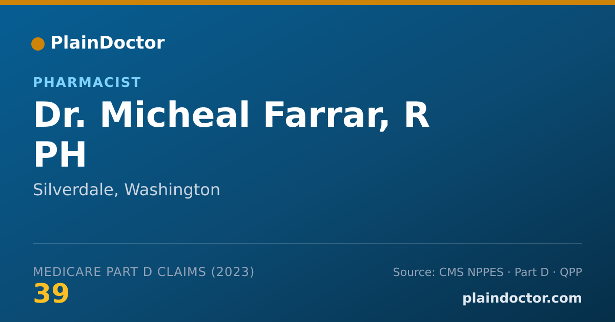 Shareable card for Micheal Farrar, R PH - Pharmacist, Silverdale, WA
