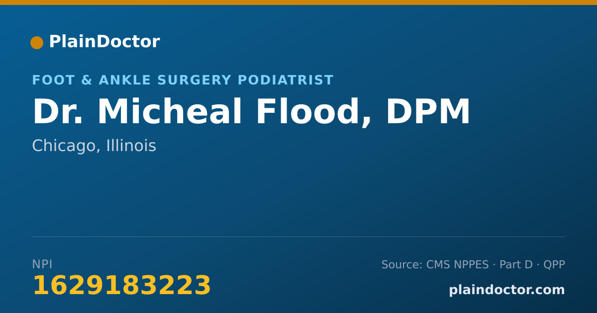 Shareable card for Micheal Flood, DPM - Foot & Ankle Surgery Podiatrist, Chicago, IL