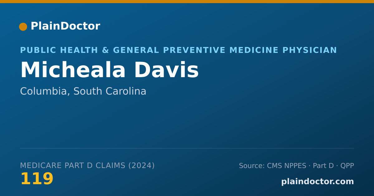 Shareable card for Micheala Davis - Public Health & General Preventive Medicine Physician, Columbia, SC
