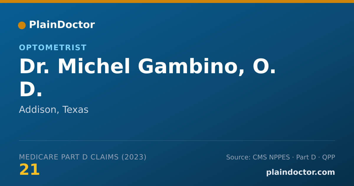 Shareable card for Michel Gambino, O. D. - Optometrist, Addison, TX