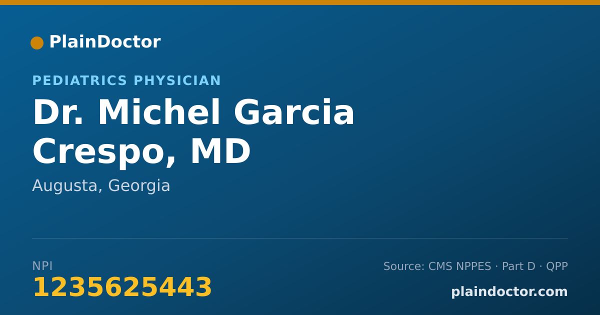 Shareable card for Michel Garcia Crespo, MD - Pediatrics Physician, Augusta, GA