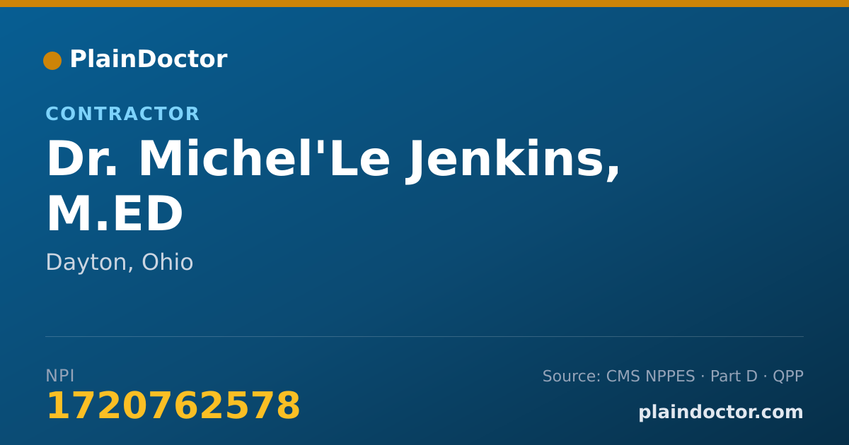 Shareable card for Michel'Le Jenkins, M.ED - Contractor, Dayton, OH