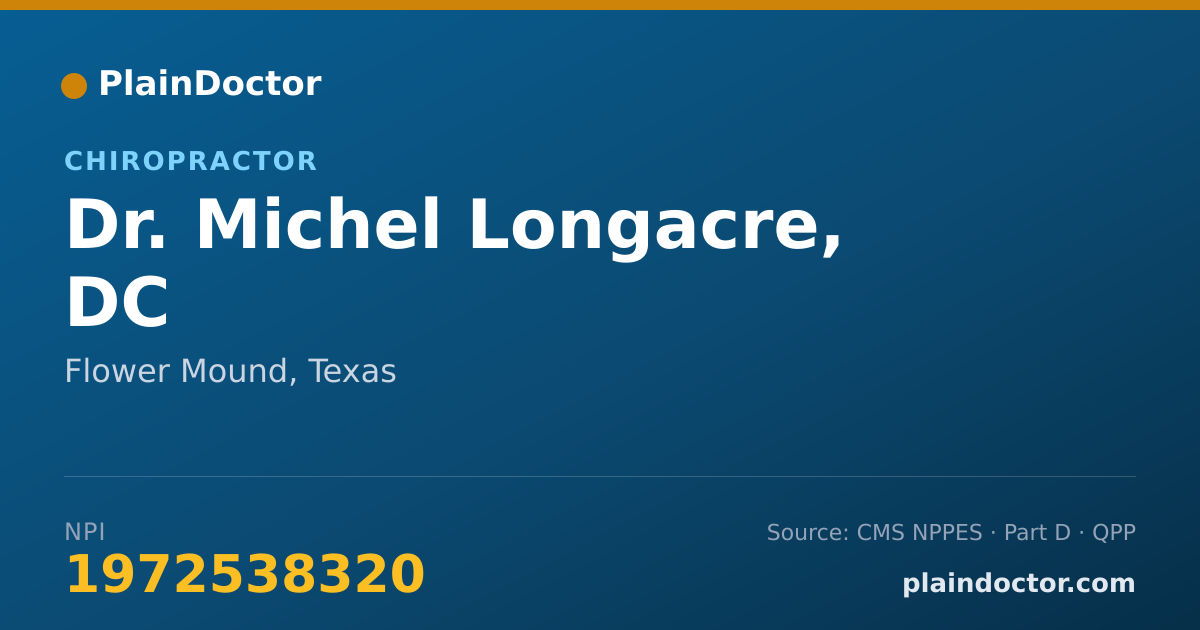 Shareable card for Michel Longacre, DC - Chiropractor, Flower Mound, TX