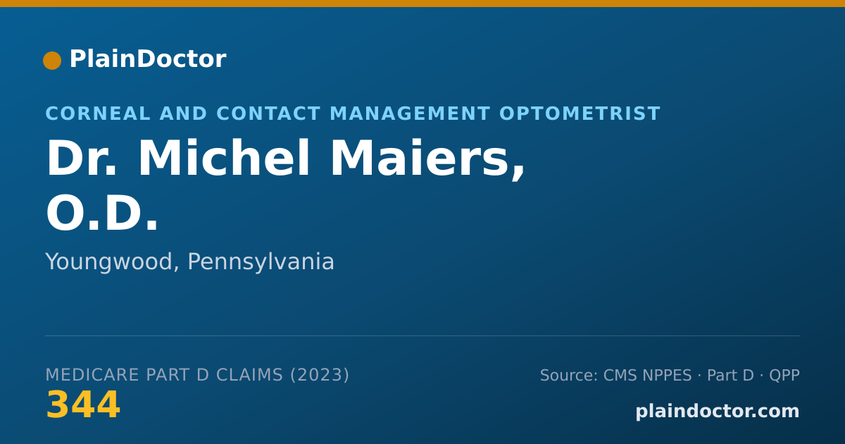 Shareable card for Michel Maiers, O.D. - Corneal and Contact Management Optometrist, Youngwood, PA