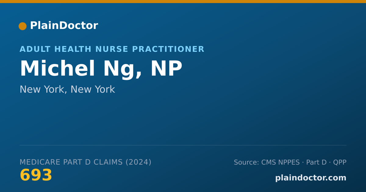 Shareable card for Michel Ng, NP - Adult Health Nurse Practitioner, New York, NY