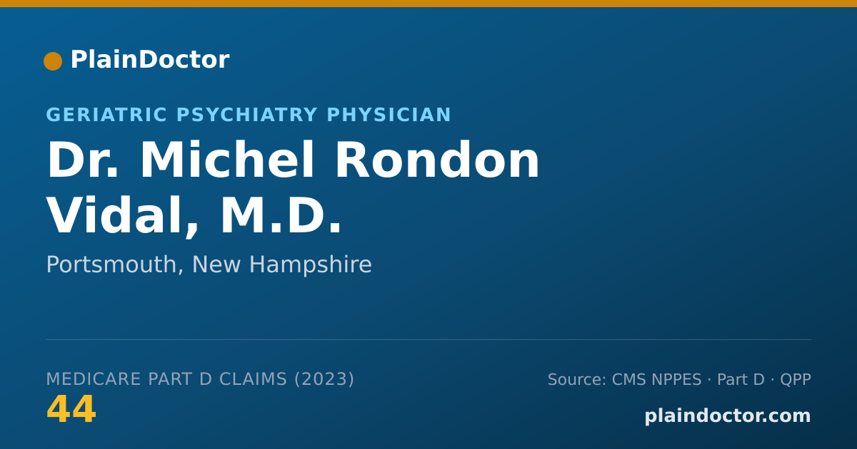 Shareable card for Michel Rondon Vidal, M.D. - Geriatric Psychiatry Physician, Portsmouth, NH