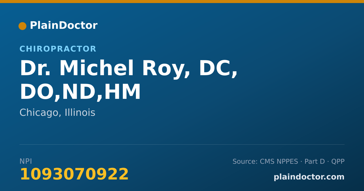Shareable card for Michel Roy, DC, DO,ND,HM - Chiropractor, Chicago, IL