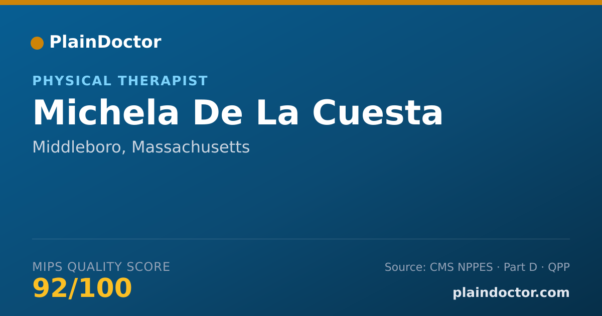 Shareable card for Michela De La Cuesta - Physical Therapist, Middleboro, MA