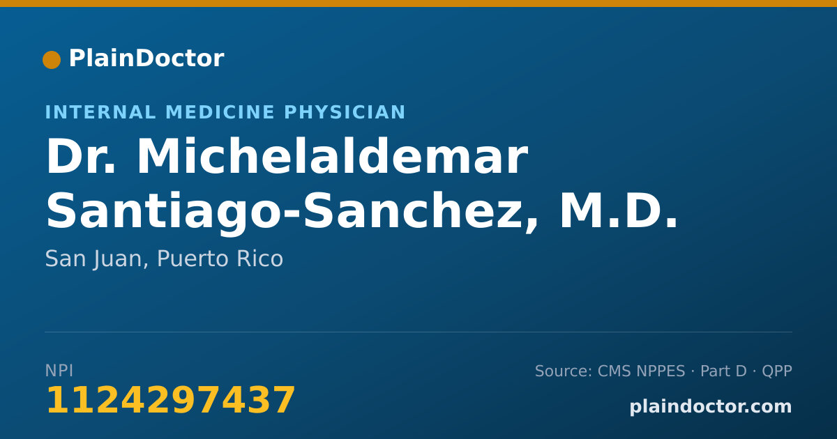 Shareable card for Michelaldemar Santiago-Sanchez, M.D. - Internal Medicine Physician, San Juan, PR