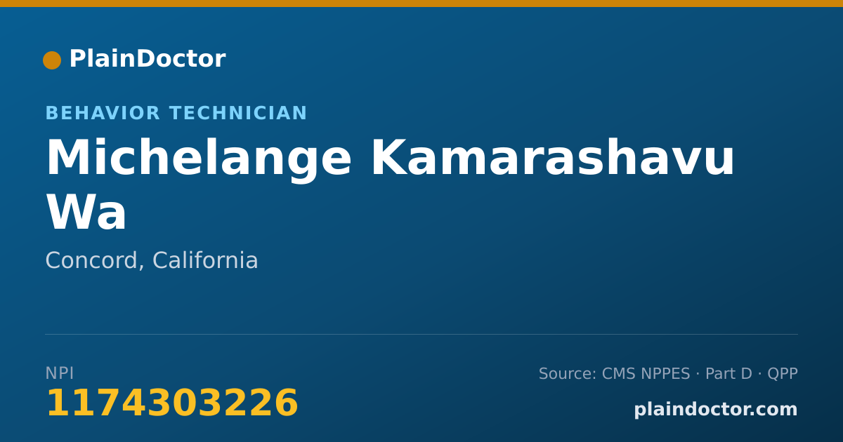 Shareable card for Michelange Kamarashavu Wa - Behavior Technician, Concord, CA