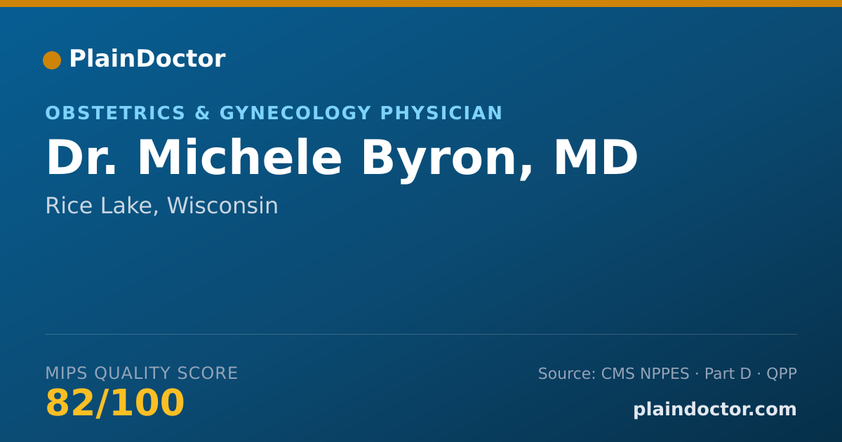 Shareable card for Michele Byron, MD - Obstetrics & Gynecology Physician, Rice Lake, WI