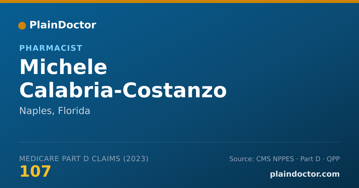 Shareable card for Michele Calabria-Costanzo - Pharmacist, Naples, FL