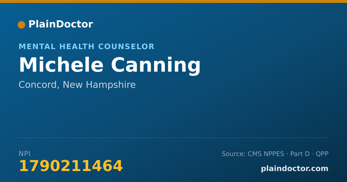 Shareable card for Michele Canning - Mental Health Counselor, Concord, NH