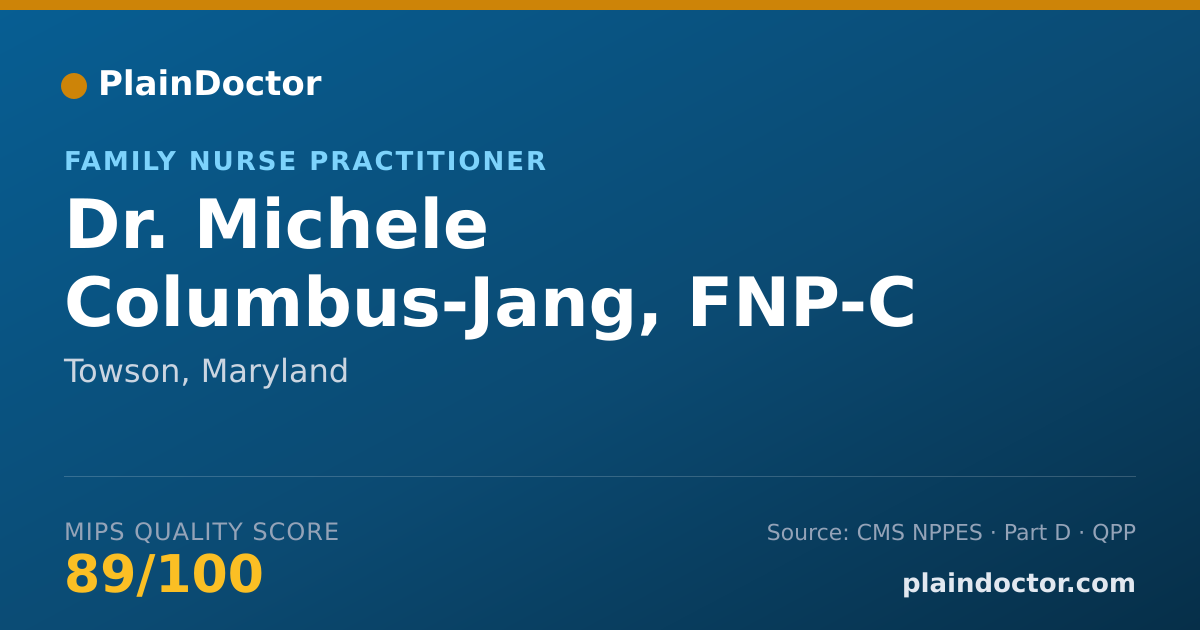 Shareable card for Michele Columbus-Jang, FNP-C - Family Nurse Practitioner, Towson, MD