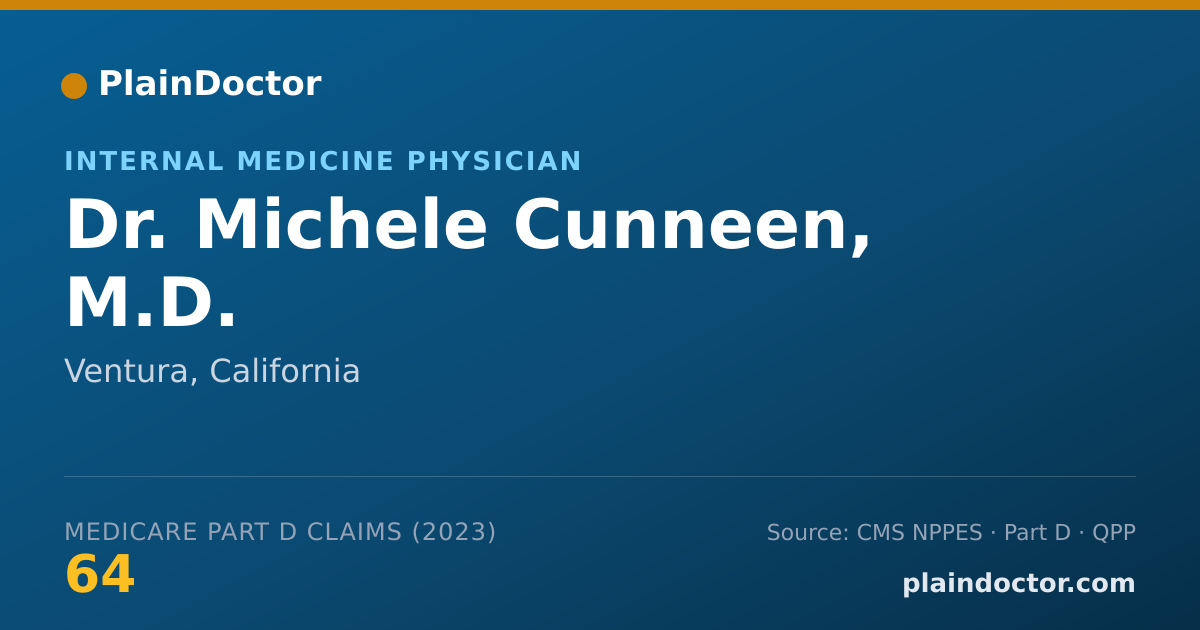 Shareable card for Michele Cunneen, M.D. - Internal Medicine Physician, Ventura, CA