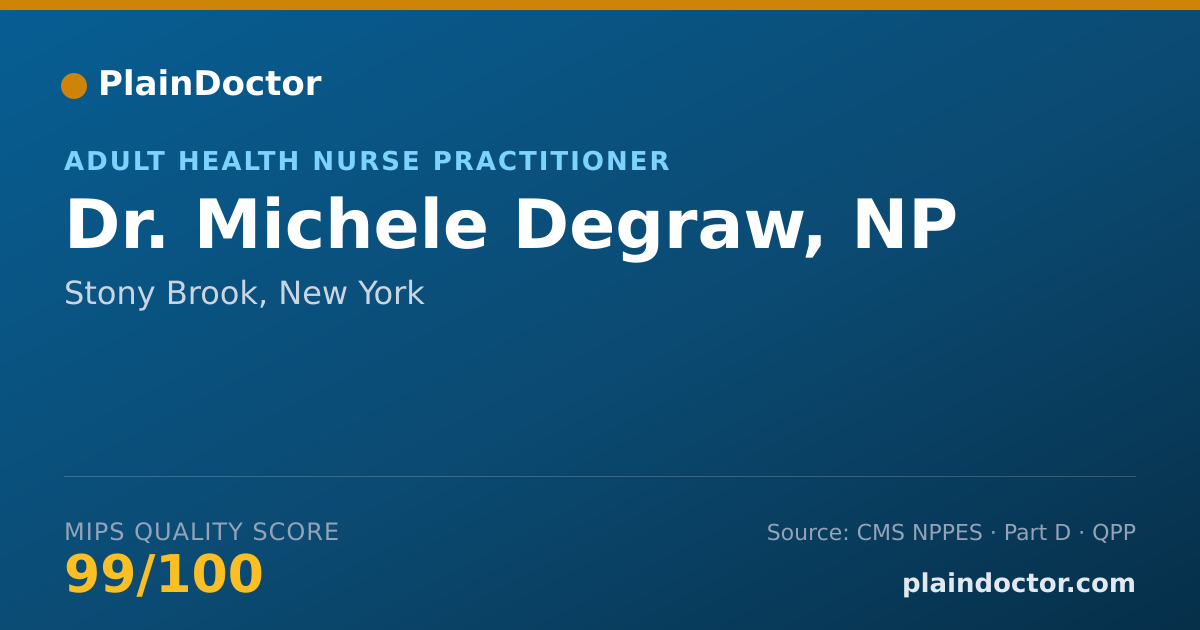 Shareable card for Michele Degraw, NP - Adult Health Nurse Practitioner, Stony Brook, NY