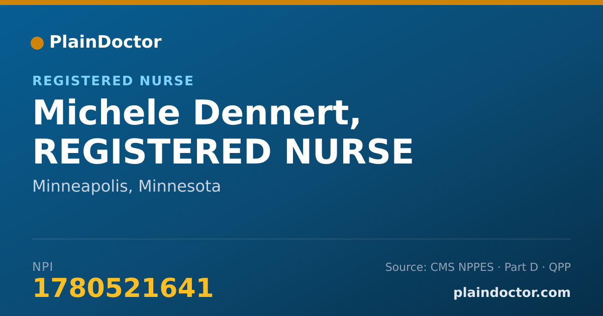 Shareable card for Michele Dennert, REGISTERED NURSE - Registered Nurse, Minneapolis, MN