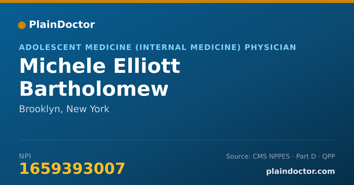 Shareable card for Michele Elliott Bartholomew - Adolescent Medicine (Internal Medicine) Physician, Brooklyn, NY