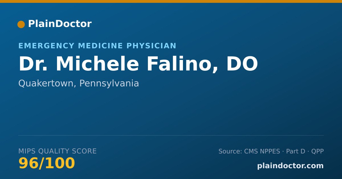 Shareable card for Michele Falino, DO - Emergency Medicine Physician, Quakertown, PA