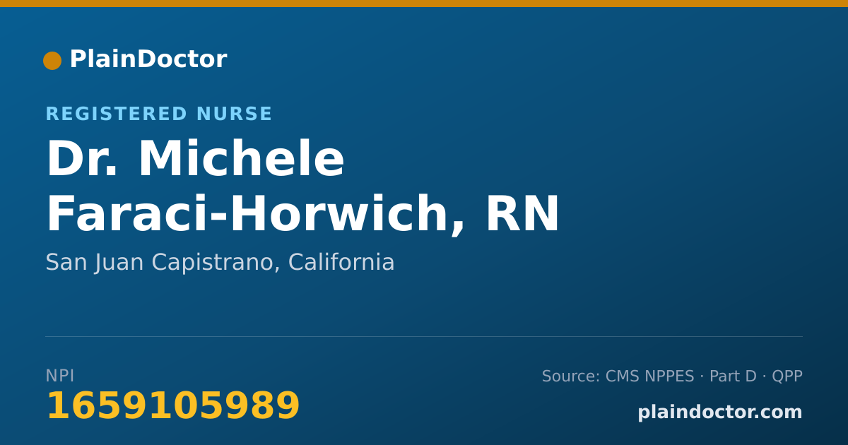 Shareable card for Michele Faraci-Horwich, RN - Registered Nurse, San Juan Capistrano, CA