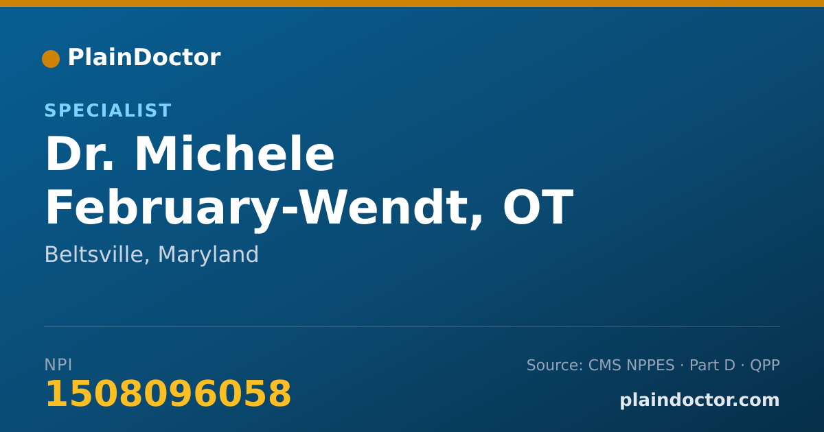 Shareable card for Michele February-Wendt, OT - Specialist, Beltsville, MD