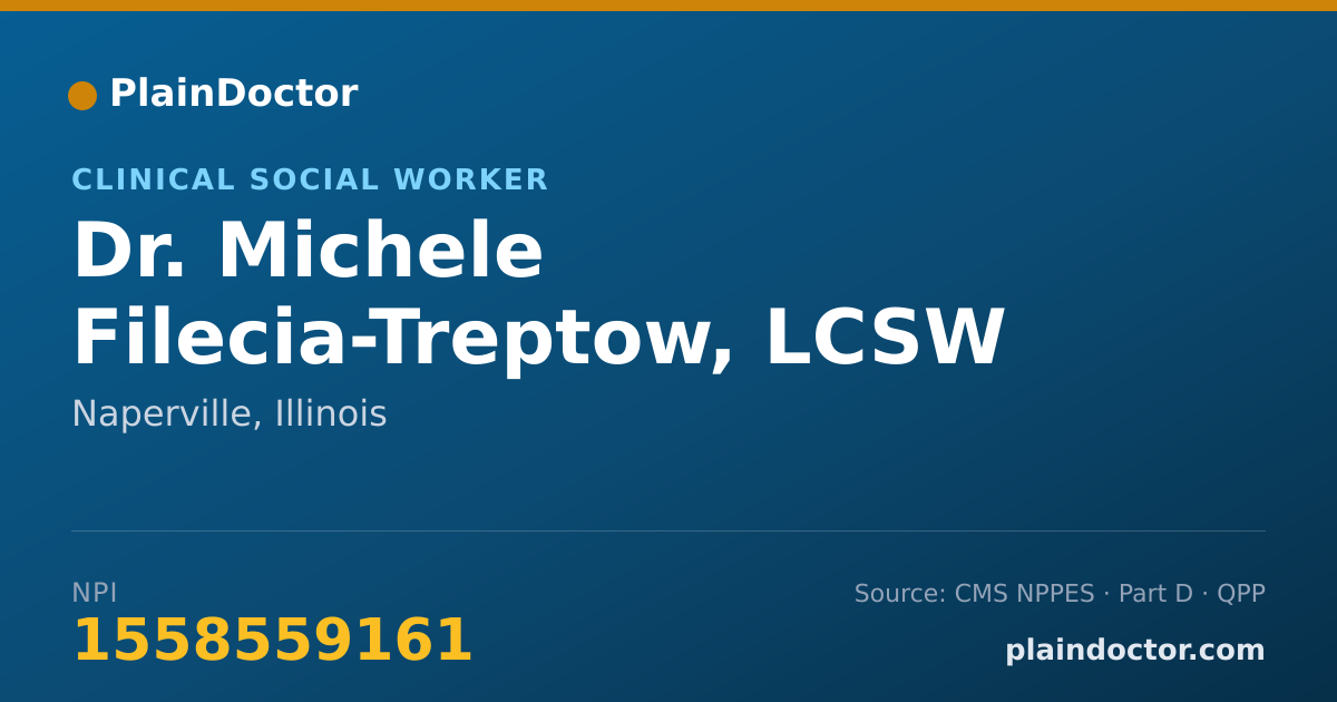 Shareable card for Michele Filecia-Treptow, LCSW - Clinical Social Worker, Naperville, IL