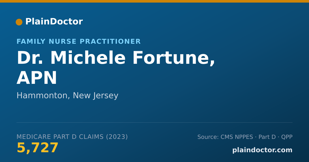 Shareable card for Michele Fortune, APN - Family Nurse Practitioner, Hammonton, NJ