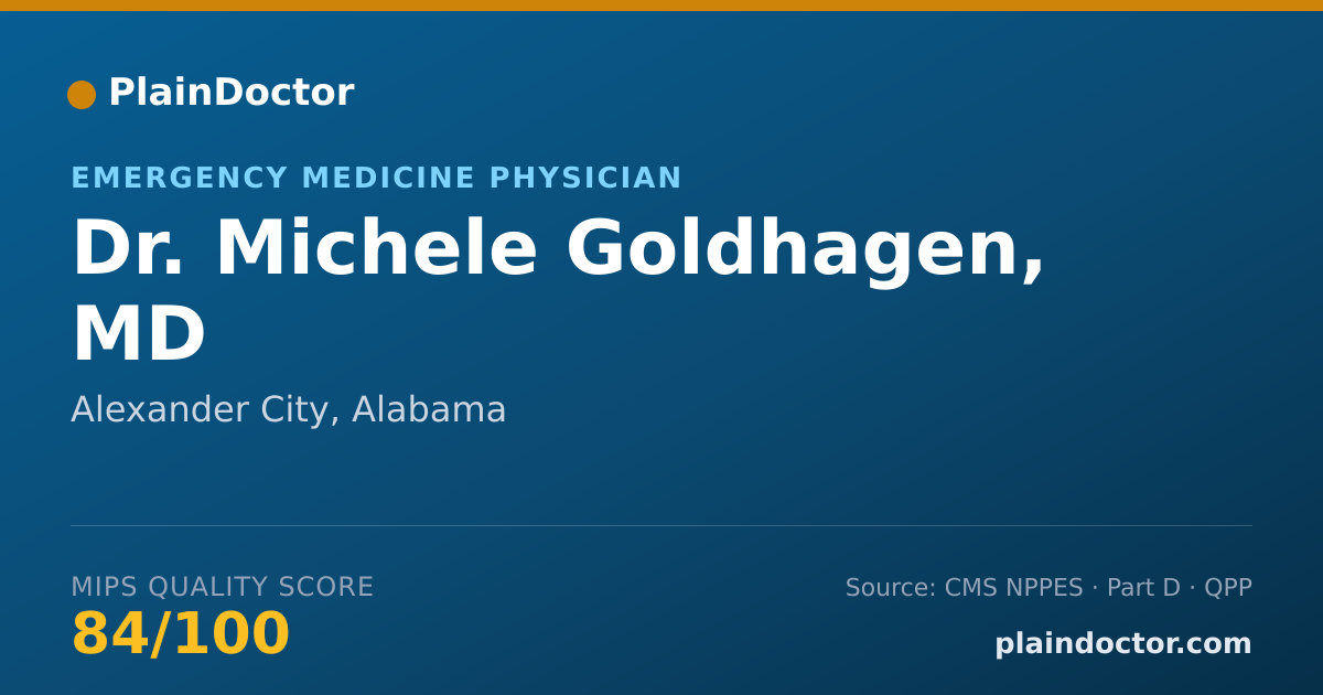 Shareable card for Michele Goldhagen, MD - Emergency Medicine Physician, Alexander City, AL