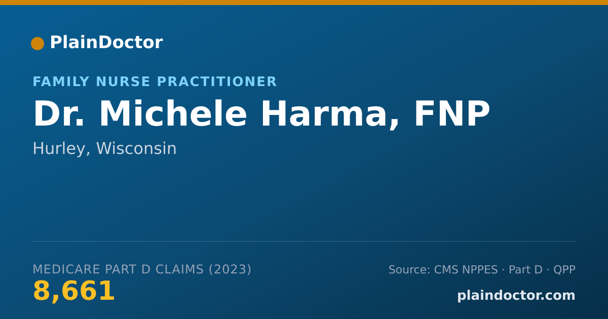 Shareable card for Michele Harma, FNP - Family Nurse Practitioner, Hurley, WI