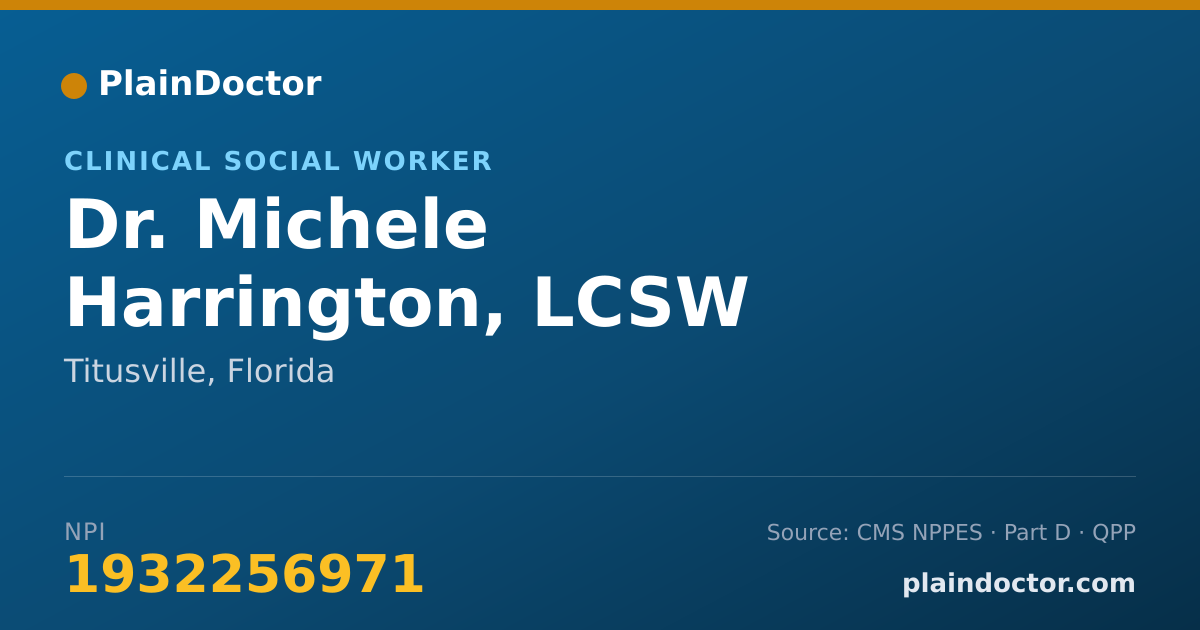 Shareable card for Michele Harrington, LCSW - Clinical Social Worker, Titusville, FL