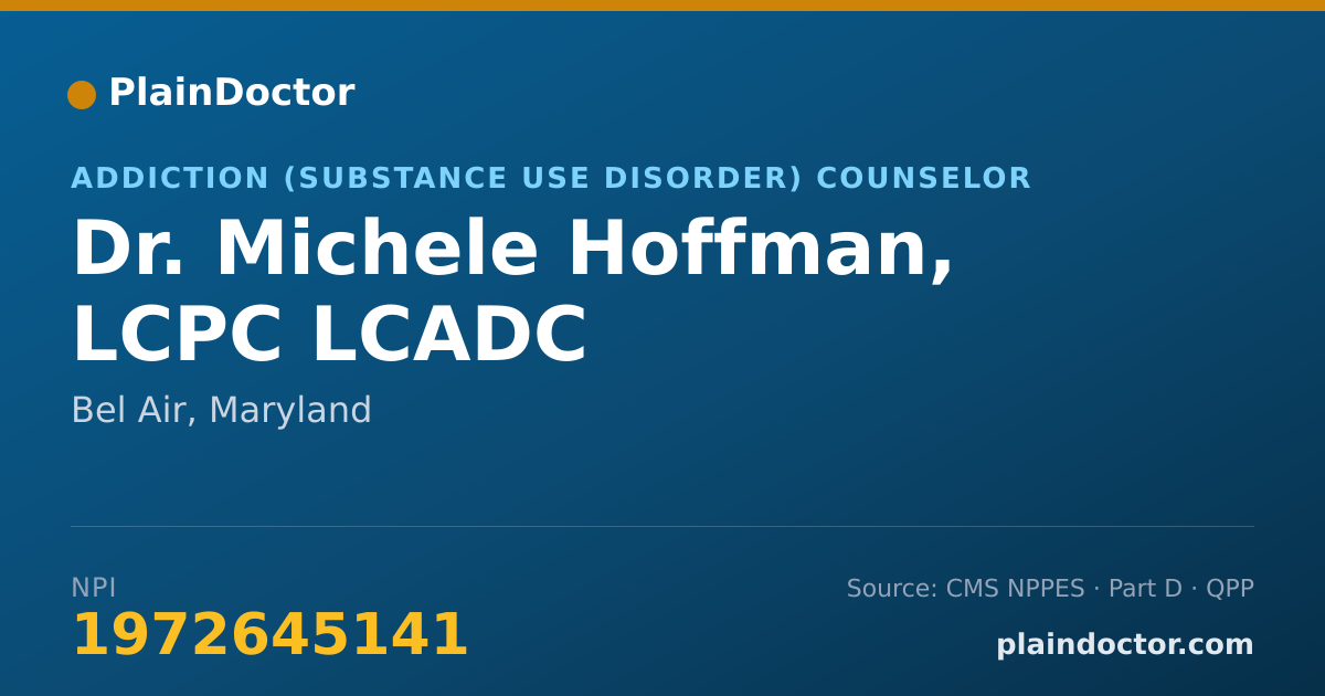 Shareable card for Michele Hoffman, LCPC LCADC - Addiction (Substance Use Disorder) Counselor, Bel Air, MD