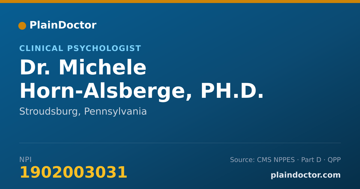 Shareable card for Michele Horn-Alsberge, PH.D. - Clinical Psychologist, Stroudsburg, PA