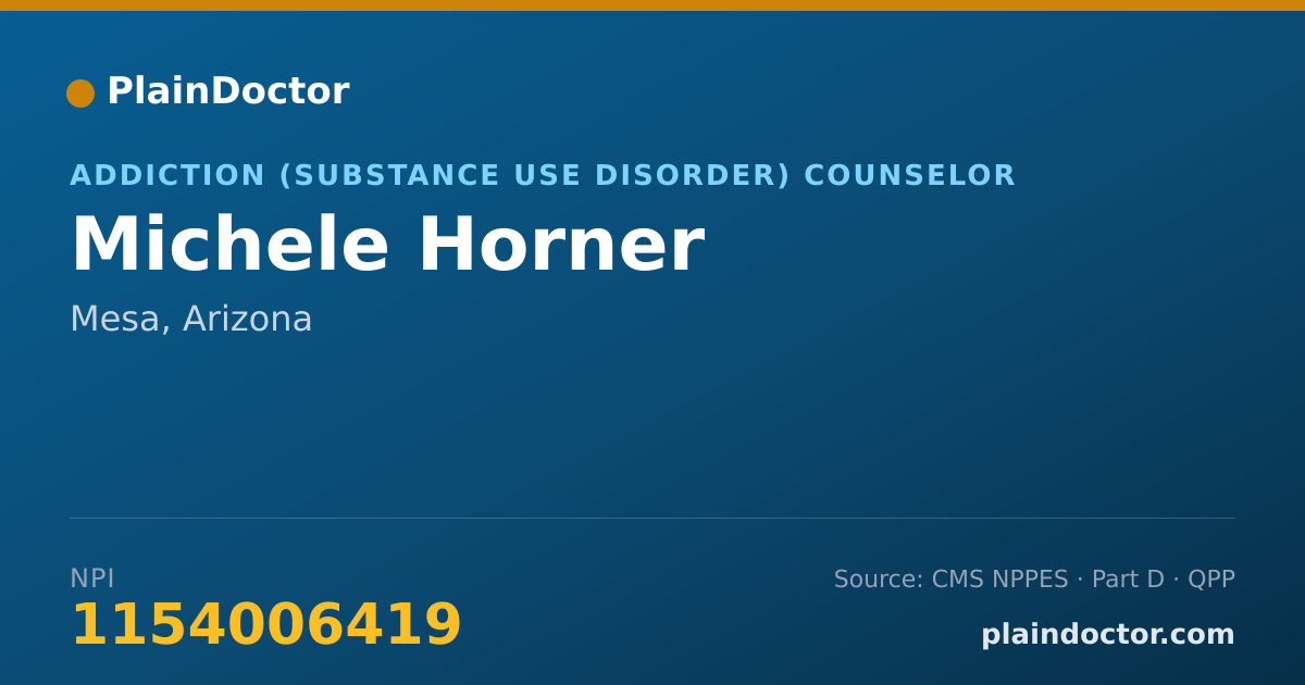 Shareable card for Michele Horner - Addiction (Substance Use Disorder) Counselor, Mesa, AZ