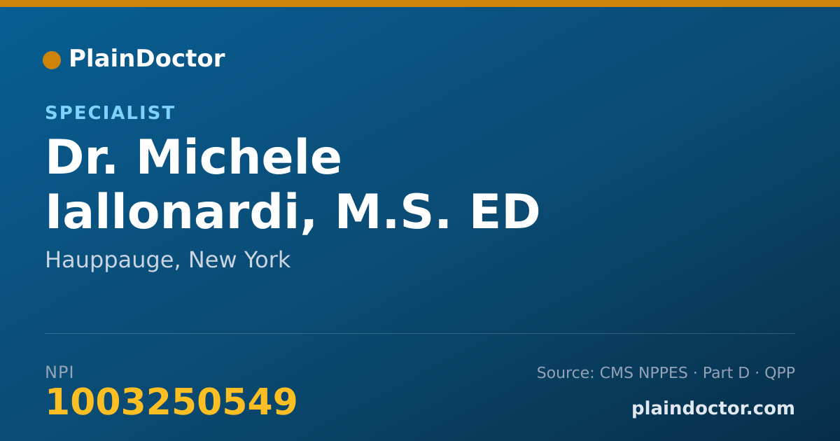 Shareable card for Michele Iallonardi, M.S. ED - Specialist, Hauppauge, NY
