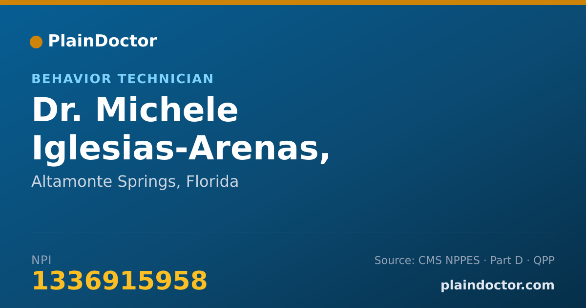 Shareable card for Michele Iglesias-Arenas, BEHAVIOR TECHNICIAN - Behavior Technician, Altamonte Springs, FL