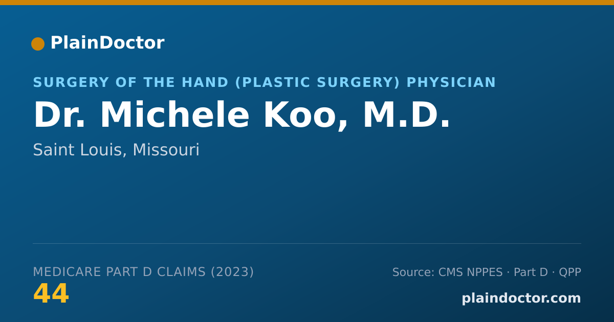 Shareable card for Michele Koo, M.D. - Surgery of the Hand (Plastic Surgery) Physician, Saint Louis, MO