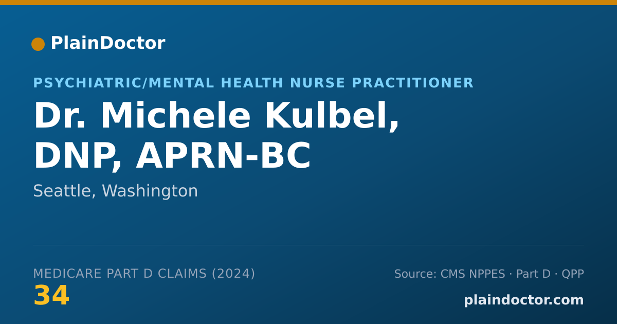 Shareable card for Michele Kulbel, DNP, APRN-BC - Psychiatric/Mental Health Nurse Practitioner, Seattle, WA