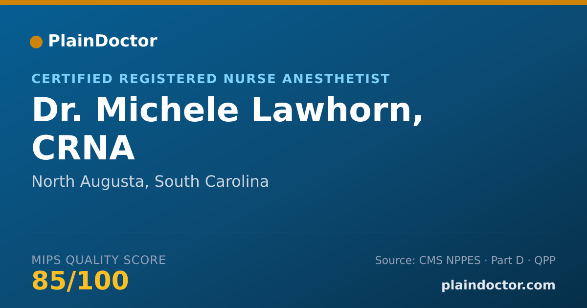 Shareable card for Michele Lawhorn, CRNA - Certified Registered Nurse Anesthetist, North Augusta, SC