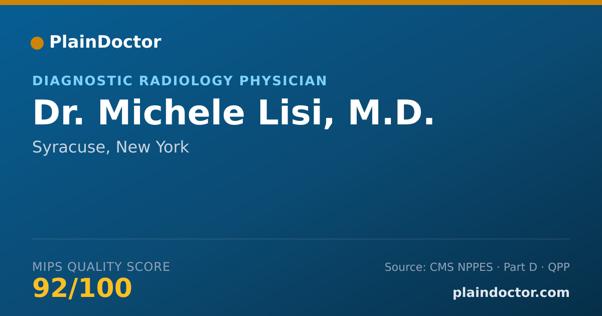Shareable card for Michele Lisi, M.D. - Nuclear Medicine Physician, Syracuse, NY