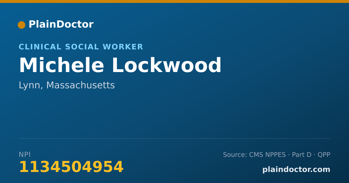 Shareable card for Michele Lockwood - Clinical Social Worker, Lynn, MA