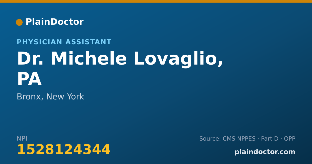 Shareable card for Michele Lovaglio, PA - Physician Assistant, Bronx, NY