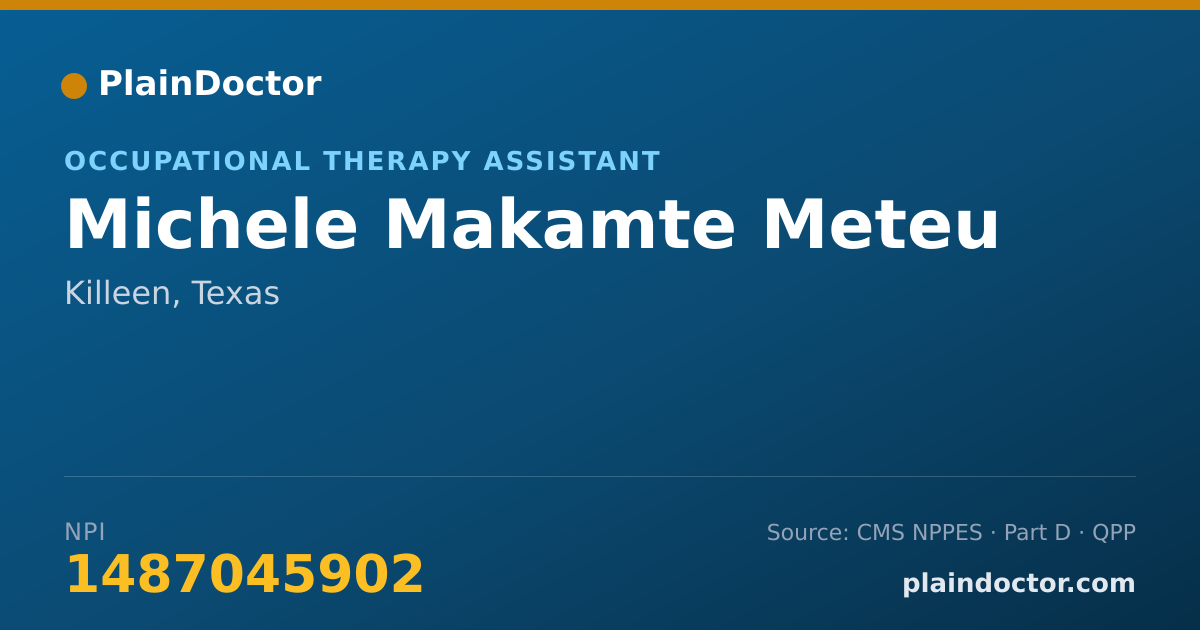 Shareable card for Michele Makamte Meteu - Occupational Therapy Assistant, Killeen, TX